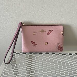 (SOLD) Coach Zip Wristlet Wity Butterfly Print